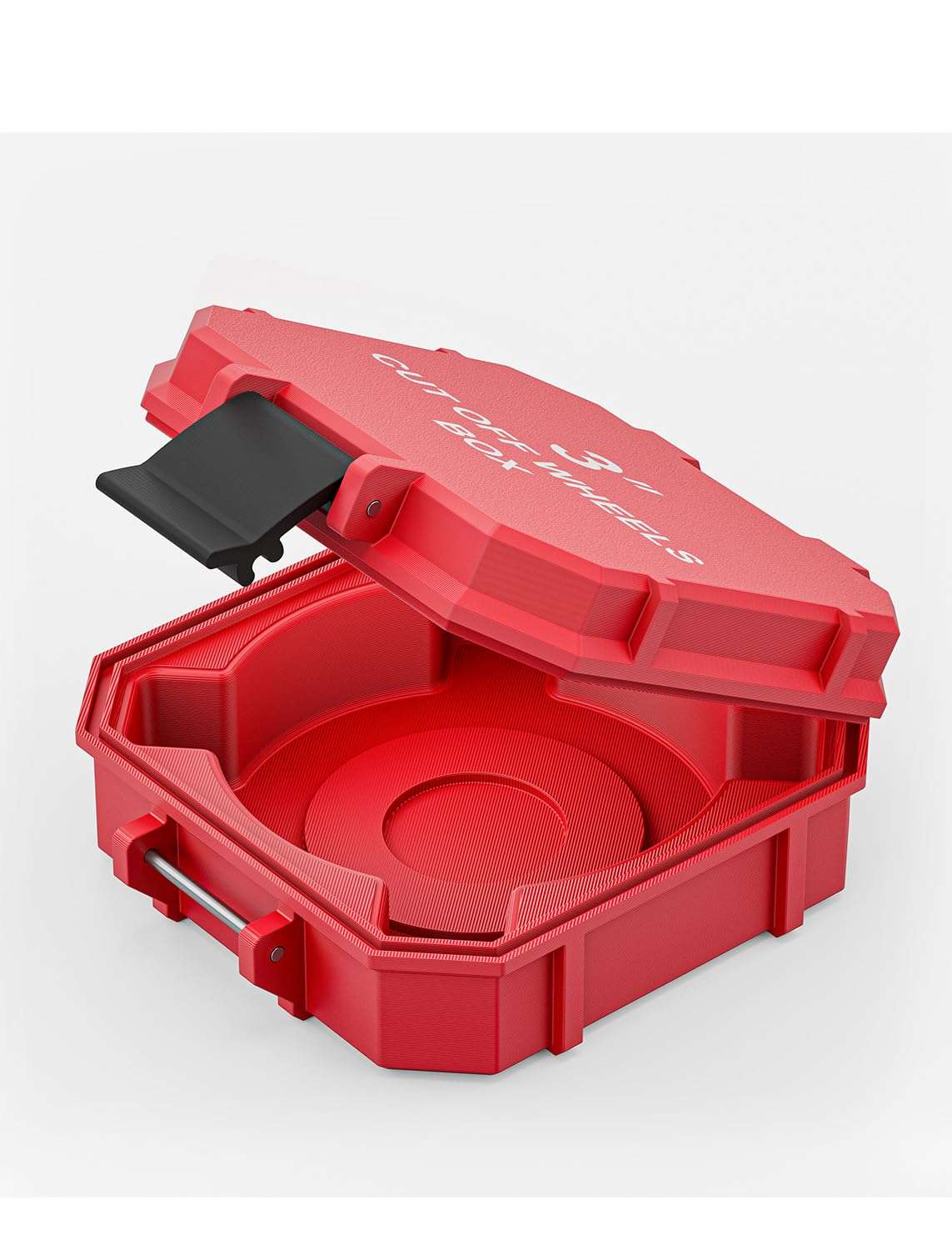 3'' Angle Grinder Cutting Blade Storage Box, Red Portable Wheel Organizer Case for Cutting 6