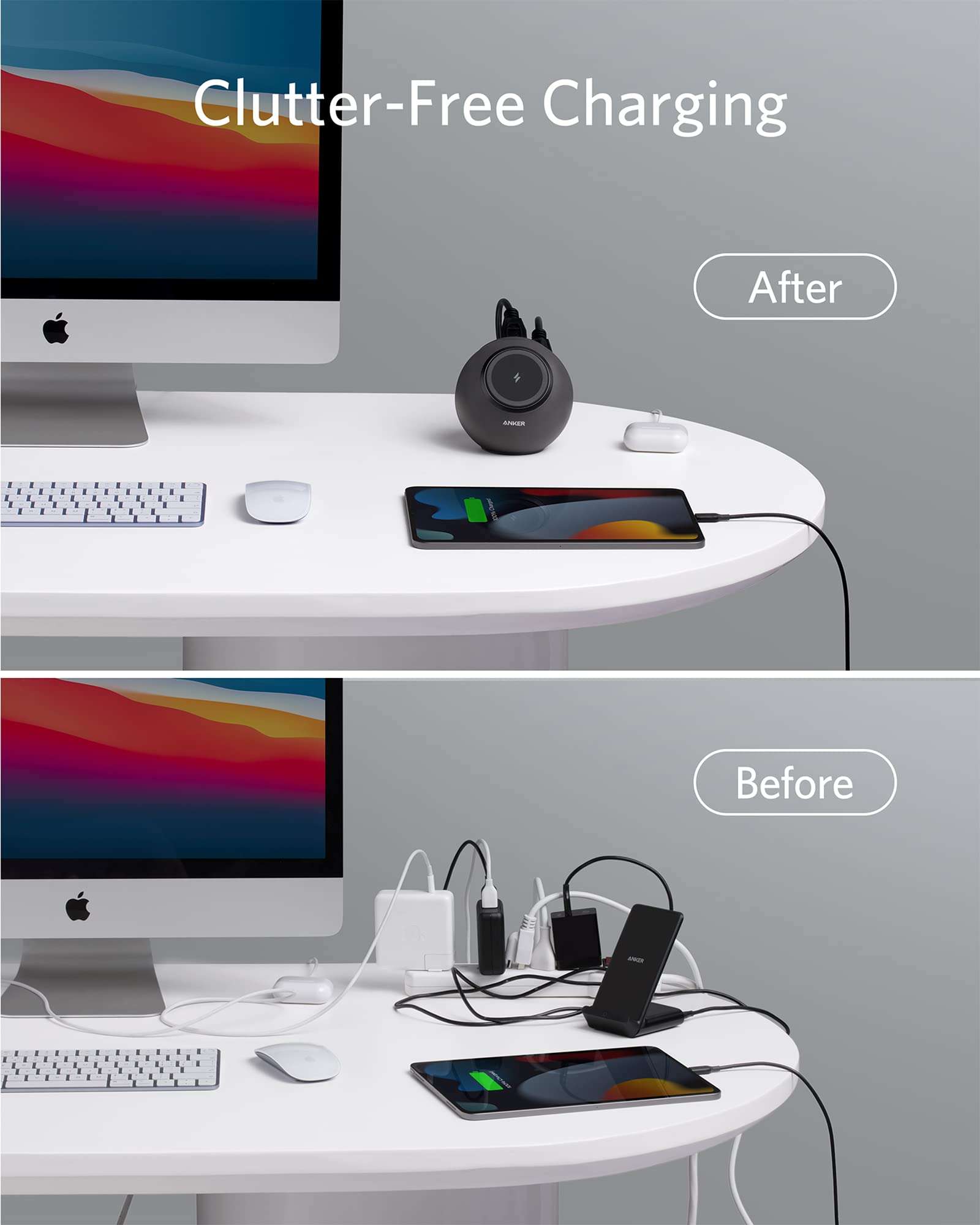 Anker 637 Magnetic Charging Station(MagGo), Magnetic Wireless Charger for iPhone13/iPhone12 Series, Power Strip with 3 Outlets,2 USB A Ports,2 USB C Ports Max 65W Power Delivery for MacBook Pro 4