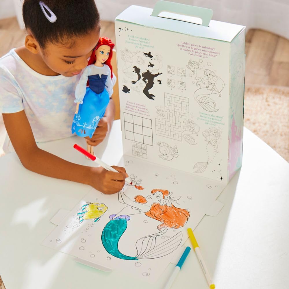 Disney Store Official Princess Story Doll (Ariel from The Little Mermaid) 11 Inches, Includes Coloring Book and Additional Dress, Princess Doll in Classic Outfit, Princess Toys for Girls 5