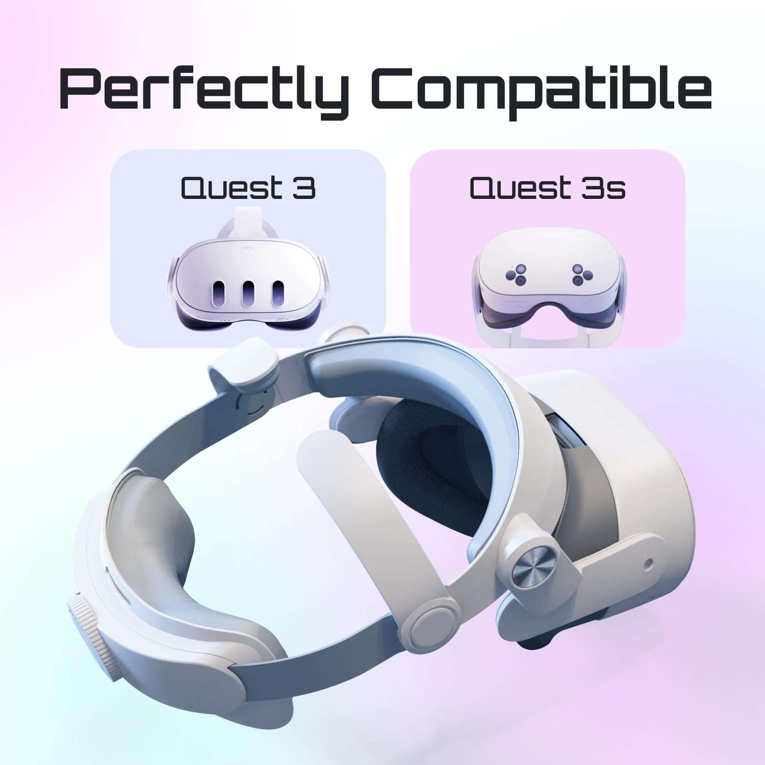 Comfort VR Headset Strap for Meta Quest 3 and Quest 3S Head Strap Accessories - Lightweight Comfort Head Strap for Long Sessions - Soft PU Leather Cushion 3