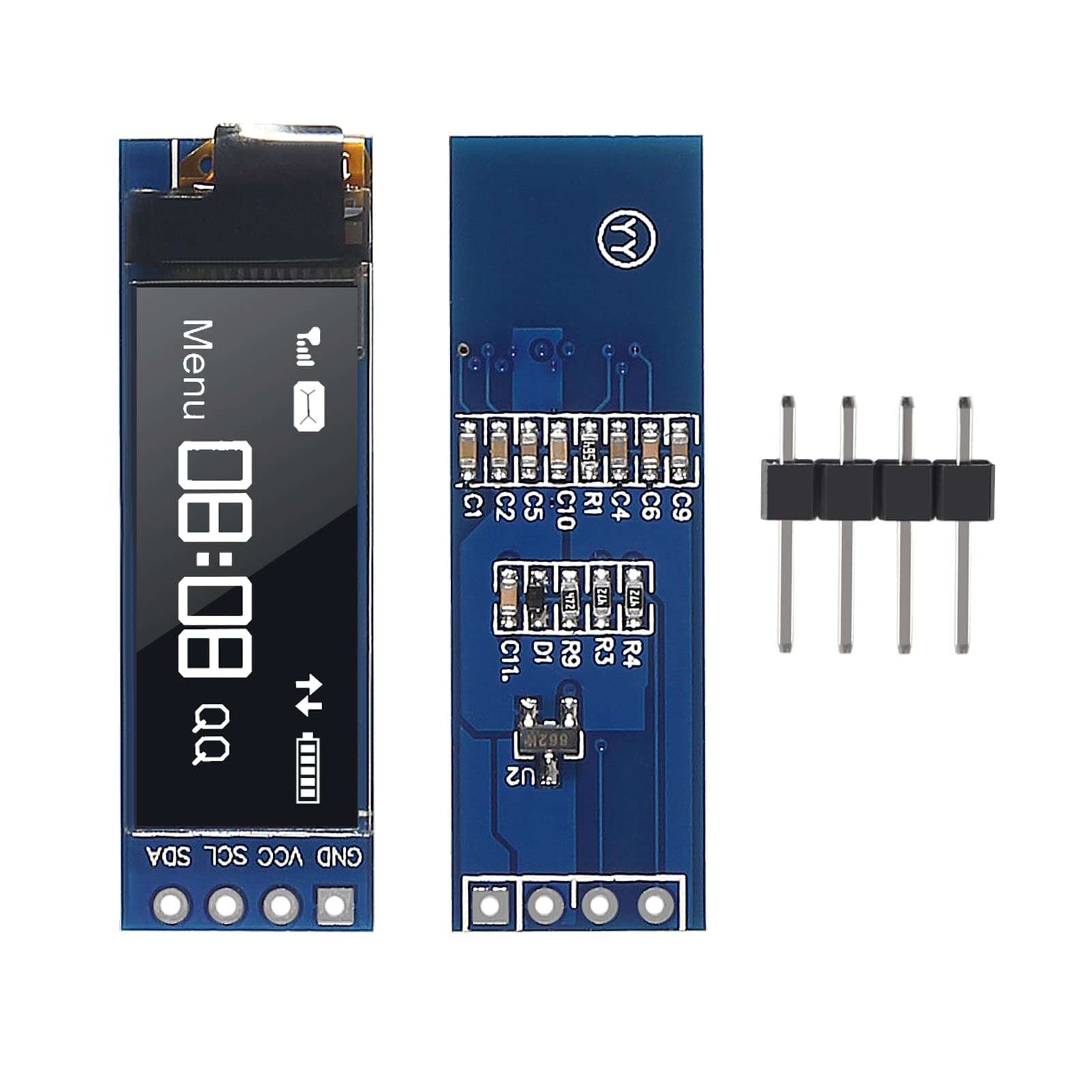 6pcs I2C Display Module 0.91 Inch I2C OLED Display Module I2C OLED Screen Driver DC 3.3V~5V for Raspberry pi ESP32 ESP8266 AVR/PIC/STM32 2
