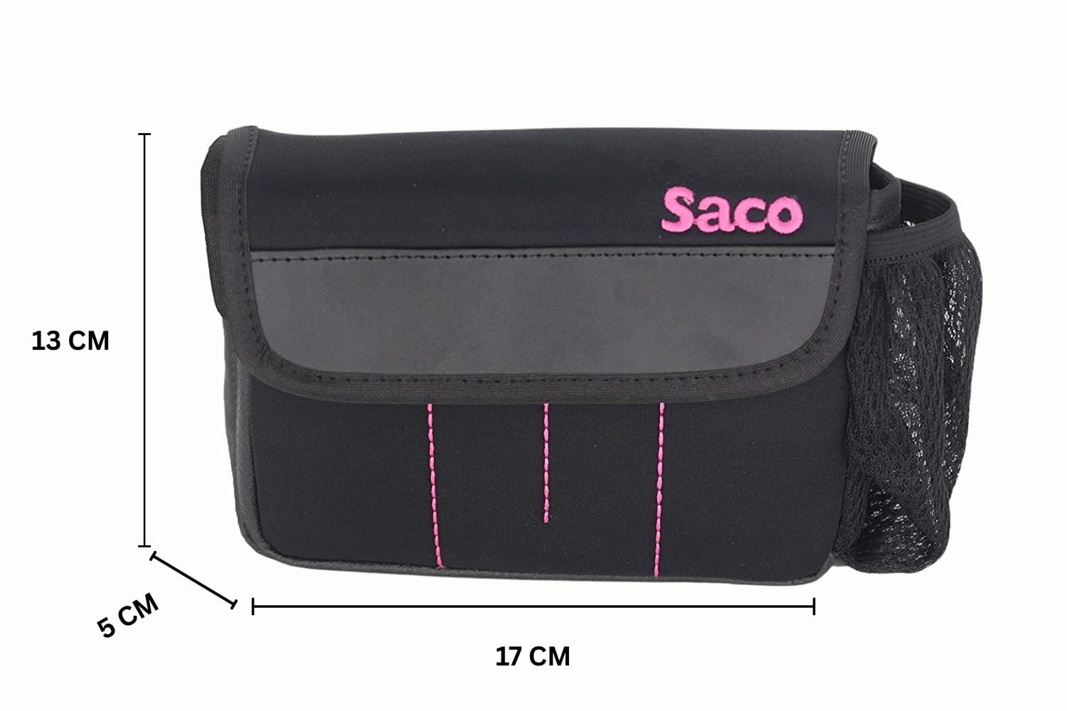 Saco Soft Carry Case Bag for USB Cable, Travel Adapter, Laptop Mobile Charger, Power Bank, Ear Phones,Hard Disk, Digital Accessories Organiser (17 x 13 x 5 cm LxHxW) 3