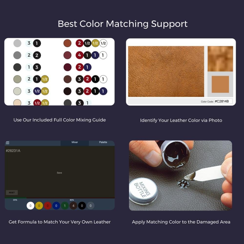 Coconix Upholstery, Vinyl and Leather Repair Kit - Furniture, Couch, Sofa, Boat, Car Seat, Jacket Restorer - Super Easy Instructions to Restore and Match Any Color Genuine, Italian, Bonded, Bycast, PU 6