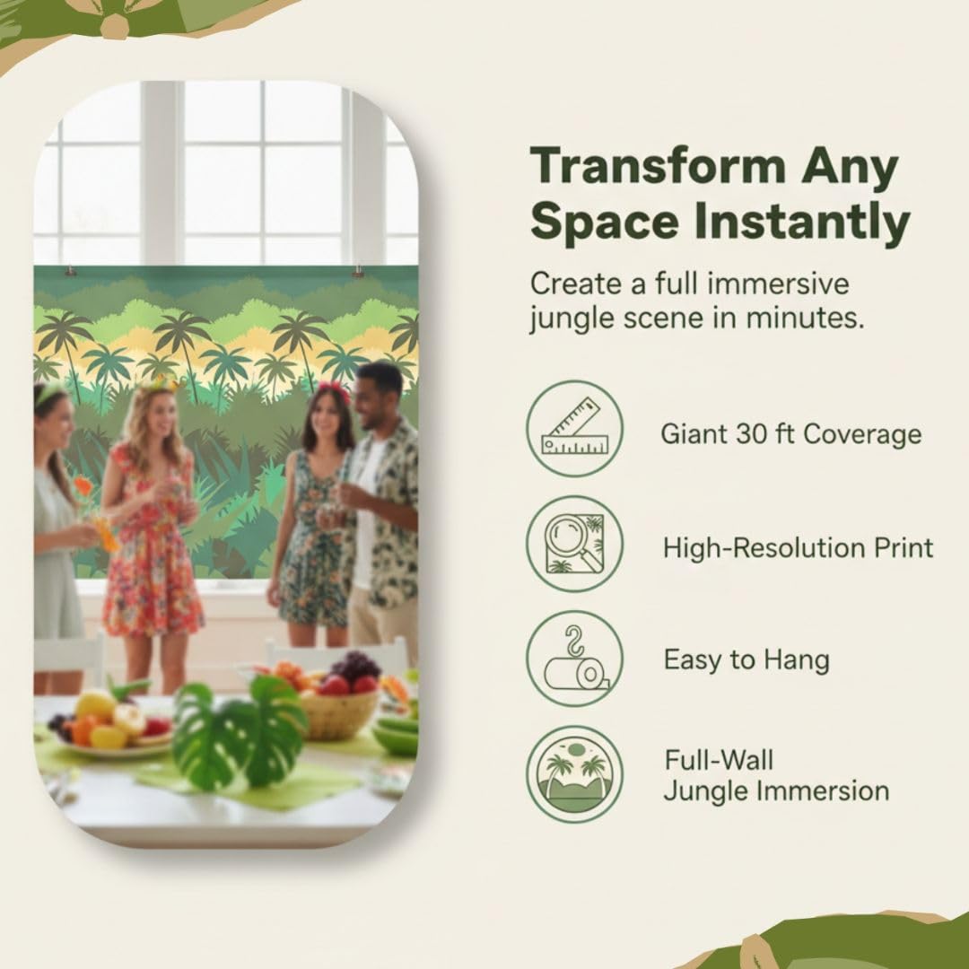 Fun Express - Jungle Journey Background - Party Decor - Wall Decor - Scene Setters - VBS Vacation Bible School Supplies/Decor - 2 Pieces 4