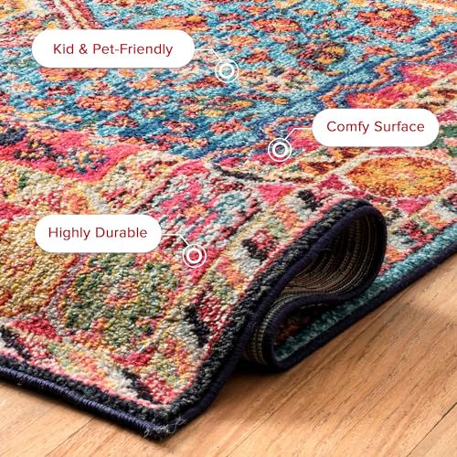 nuLOOM Erline Medallion 4x6 Area Rug for Living Room Bedroom Dining Room Kitchen, Multicolor/Blue 3