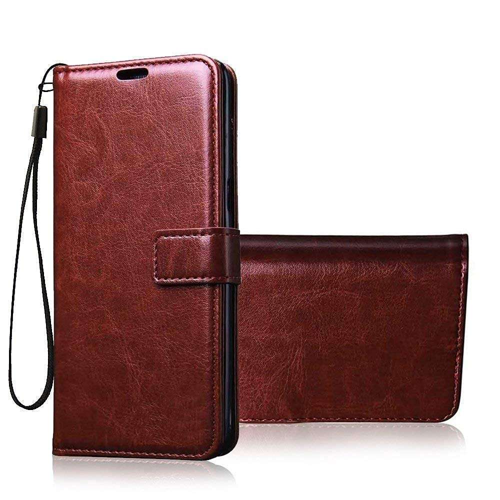 Frazil Vintage Leather Finish Flip Cover for OnePlus 9 Pro 5G | Inside Pockets & Inbuilt Stand | Wallet Style Back Case | Magnet Closure (Brown) 2