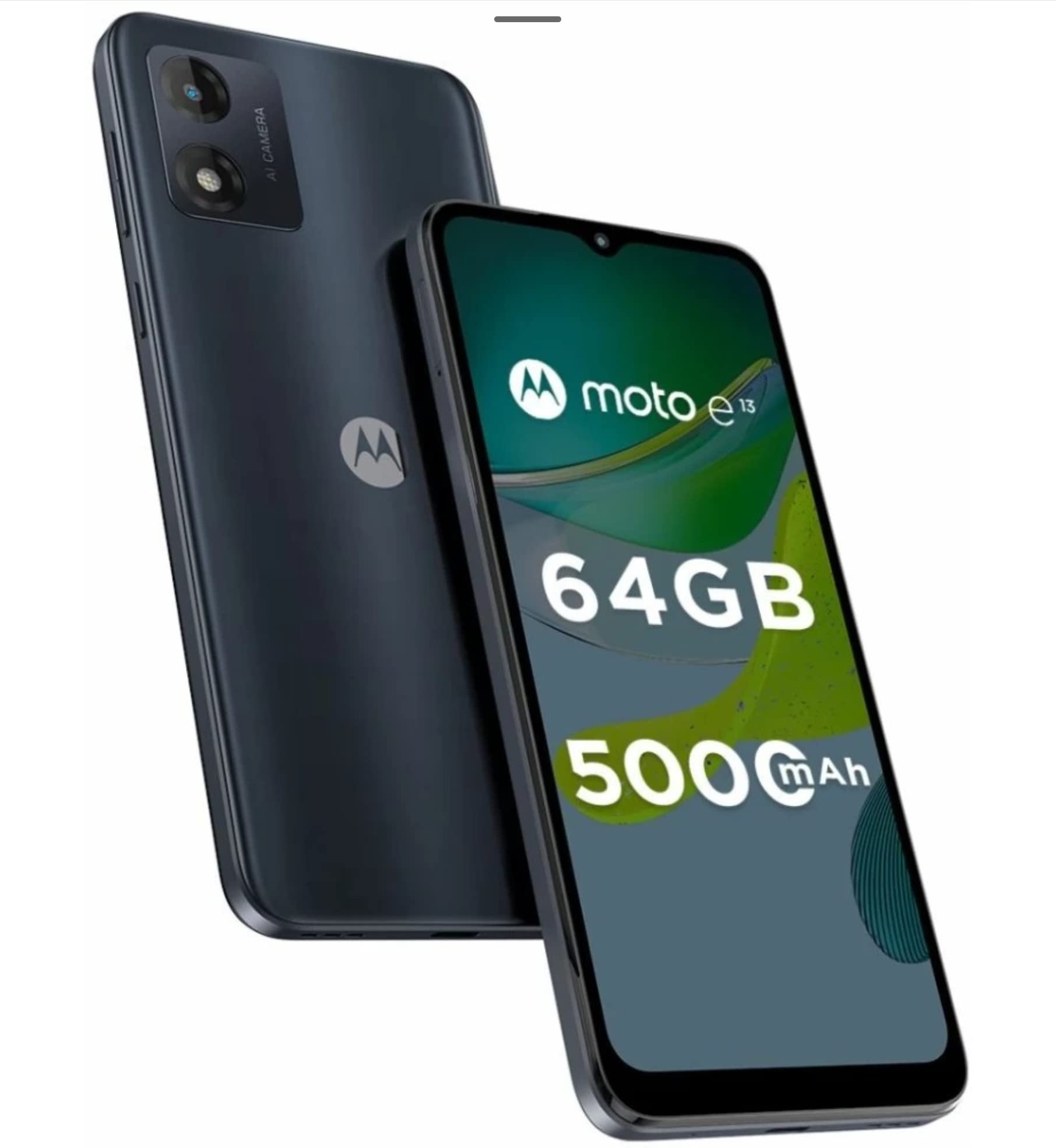Motorola E13 (Cosmic Black, 2GB RAM, 64GB Storage) | Upto 1TB MicroSD Expandable | 6.5-inch IPS LCD Display with 60Hz Refresh Rate | UNISOC T606 Processor | Face Unlock | IP52 Water Repellent Design 1