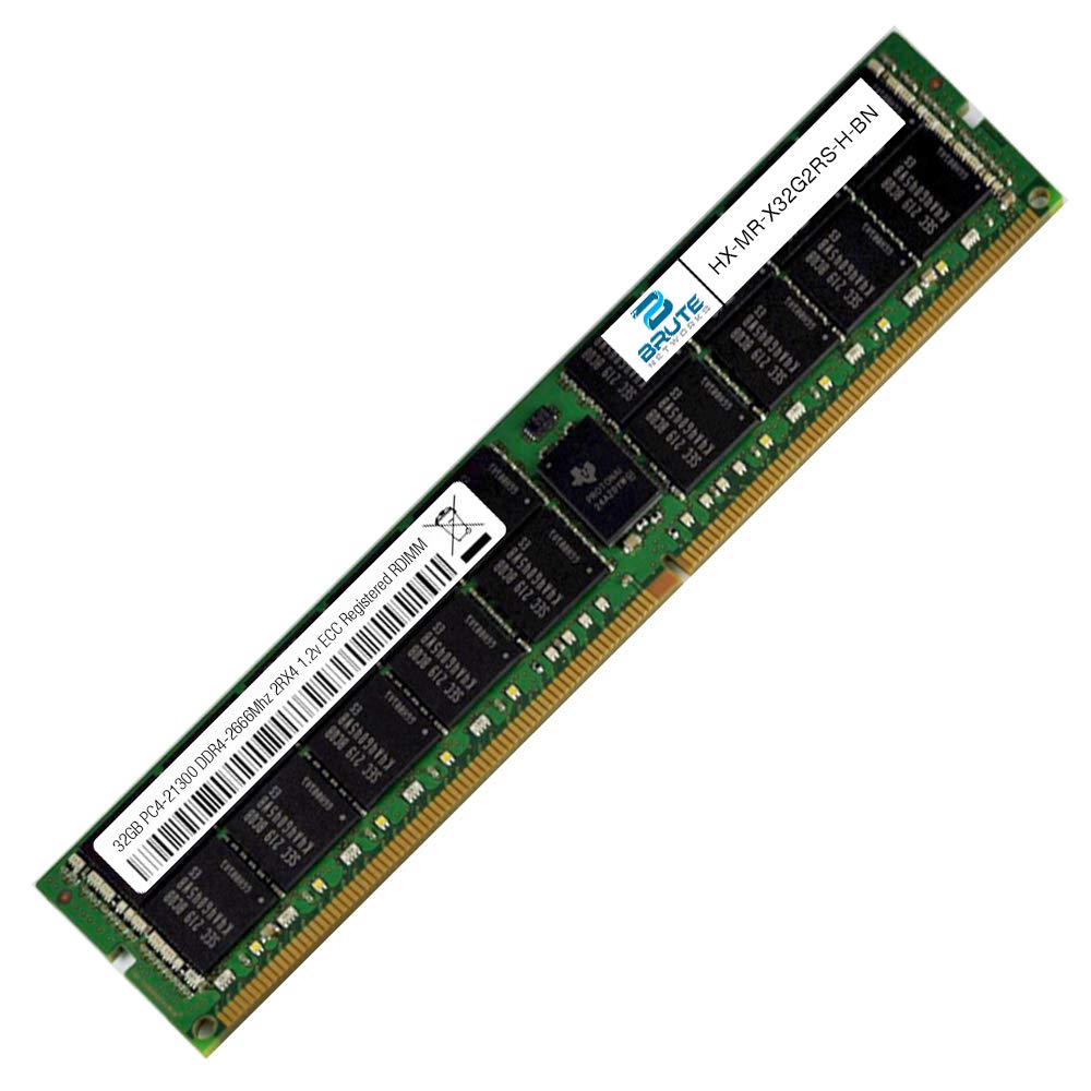 Brute Networks HX-MR-X32G2RS-H-BN - 32GB DDR4-2666MHz 2Rx4 ECC Registered RDIMM (Compatible with OEM PN# HX-MR-X32G2RS-H) 2
