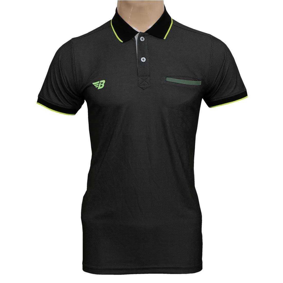 Bhajji Combo of 2 T-Shirts, Size Medium-38 Polo T Shirt B-007 Black with Round Neck B-014 Grey (Multicolor) 2