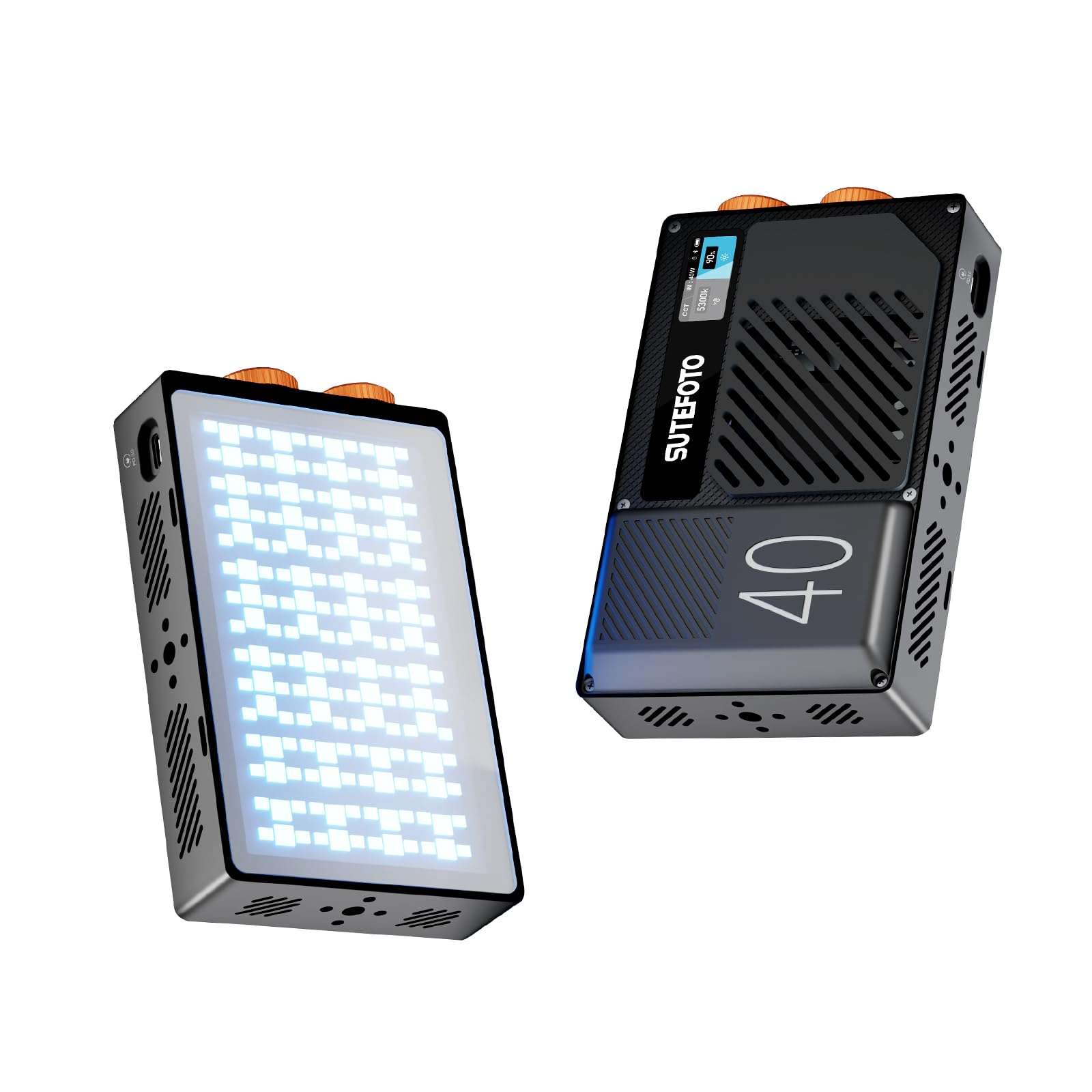 T40 LED Video Light,40W Rechargeable LED on Camera Light,Pocket Light with Full RGB,2800K-10000K,Built-in 5000mAh Battery for Photography Lighting,YouTube, TikTok (RGB) 1