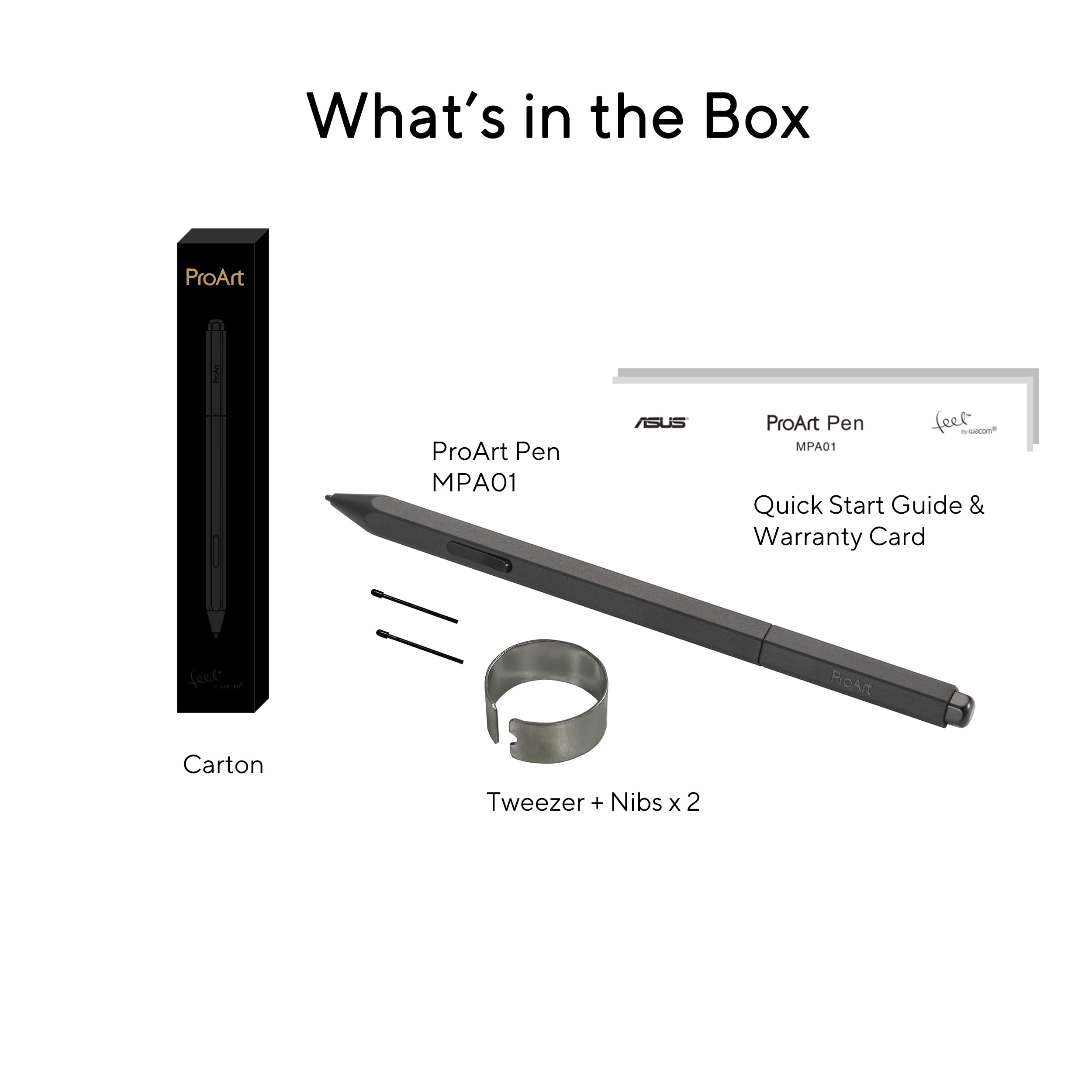 ASUS ProArt Pen (MPA01) - WACOM EMR Technology, Lightweight, Battery-Free, 4096-level Pressure Sensitivity, 40 Degrees tilt, Digital Eraser, Shortcut Key, Changeable Pen nibs 6