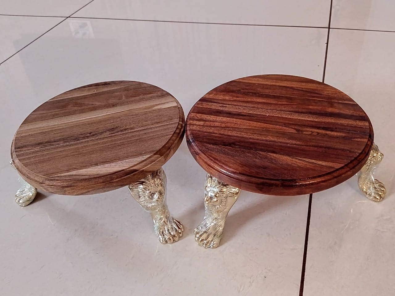 Zerolex Handcrafted Wooden Rolling Patli Board | Sagwan Wood Roti Maker with Brass Lion Legs | Traditional Chakla for Chapati, Puri & Paratha 3