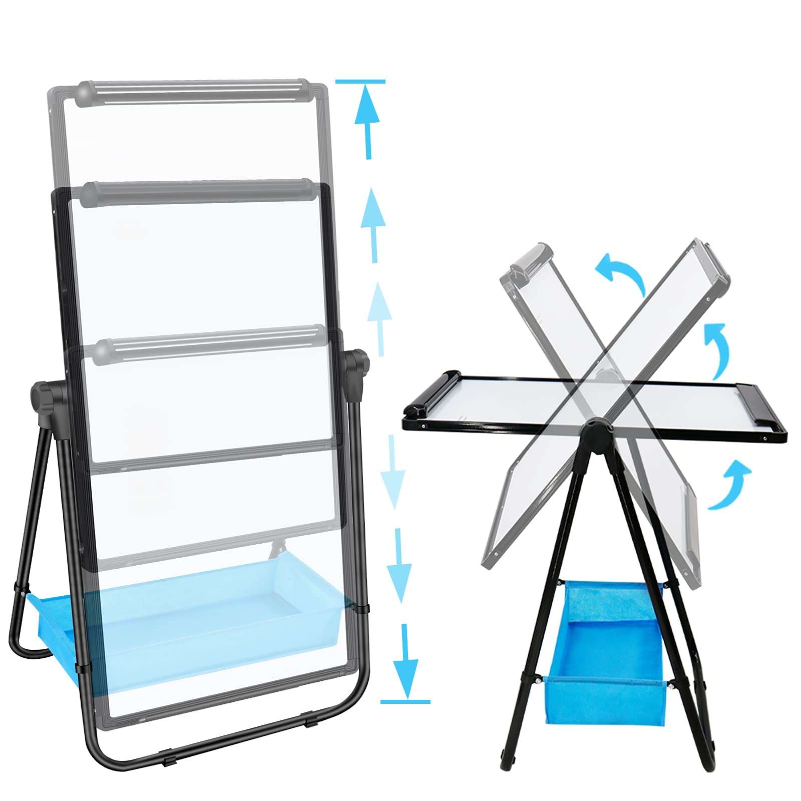 Magnetic Whiteboard with Stand - Double Sided 40"x28" Portable U Stand Easel Whiteboard, Height Adjustable & 360° Rotating Dry Erase Boards for Classroom, Home, Restaurant & Presentation 3