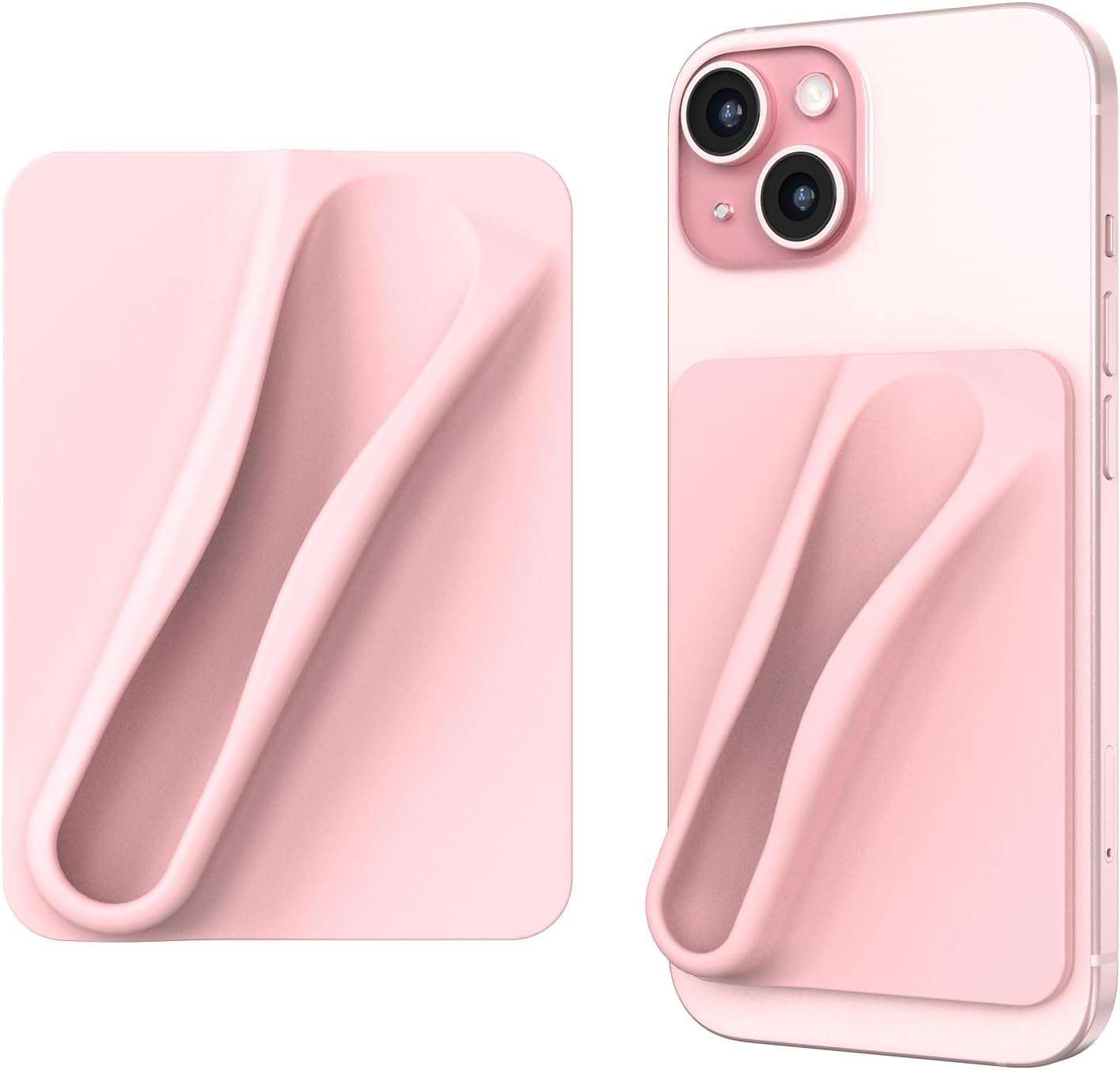 JDIRECT Lip Balm Holder for Phone, Strong 3M Adhesive Stick-On, Silky Silicone, Easy Grip, Compatable with iPhone & Android (Pink) 4