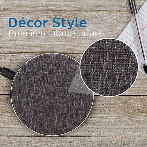 Philips Fabric Wireless Charger, 10W Fast Charging, Qi-Certified for iPhone 13/12/11/Pro/Pro Max/Mini, Samsung Galaxy S21, Google Pixel 6, Gray, DLP9035BC/27 5