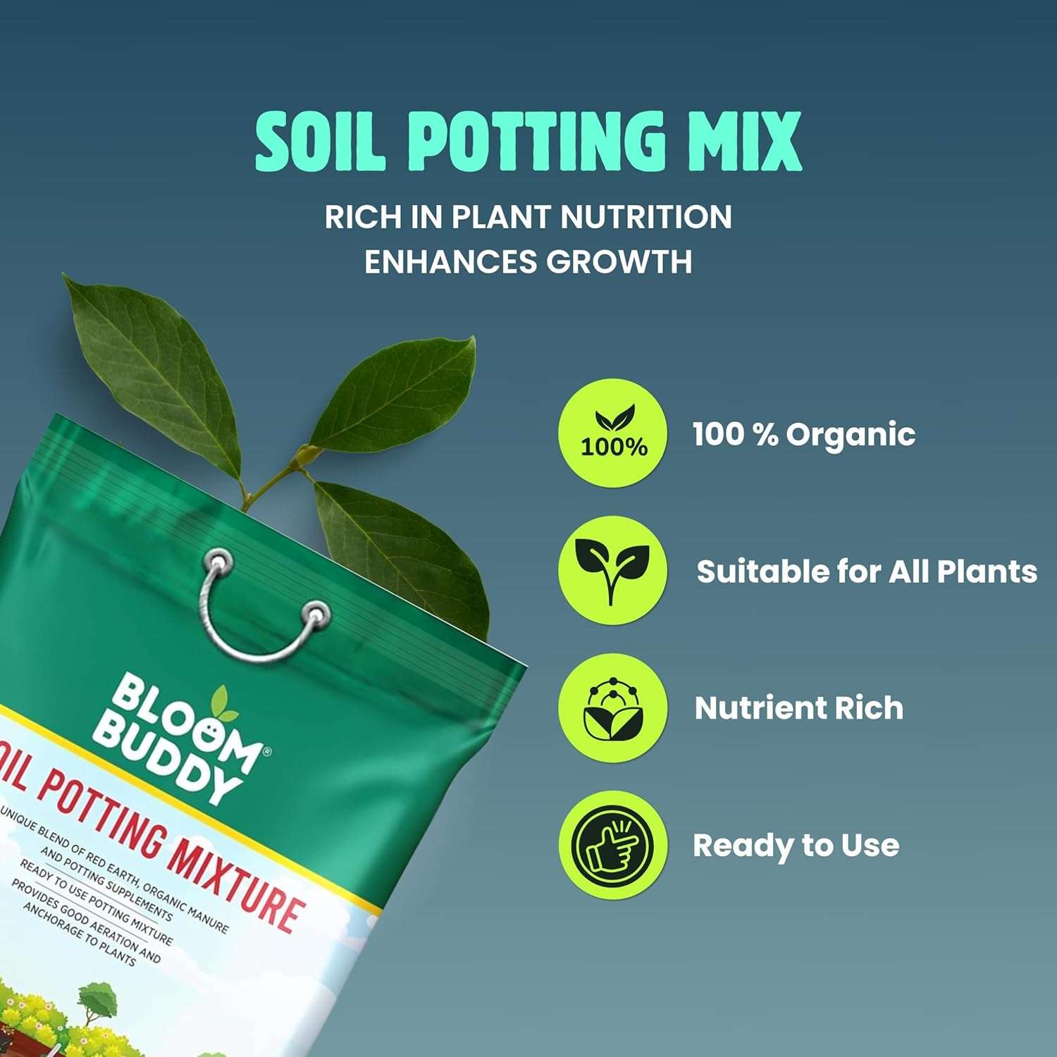 BloomBuddy Premium Earth Magic Potting Soil Mix 5kg | Organic Potting Mix for All Plants | Cocopeat, Vermicompost & Nutrient Rich Blend | Ready to Use | For Home & Terrace Gardening 4
