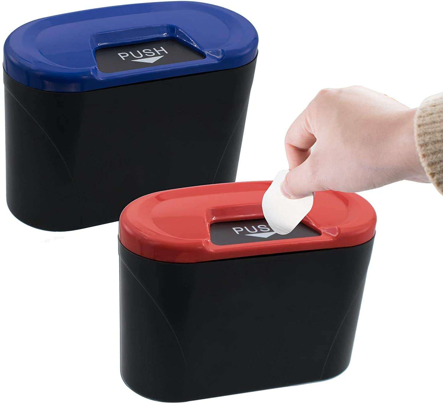 Dravizon Trash Can Auto Trash Car Holder Bin Mini Trash Can Garbage Dust Storage Case for Auto Accessories Auto Organizer 2