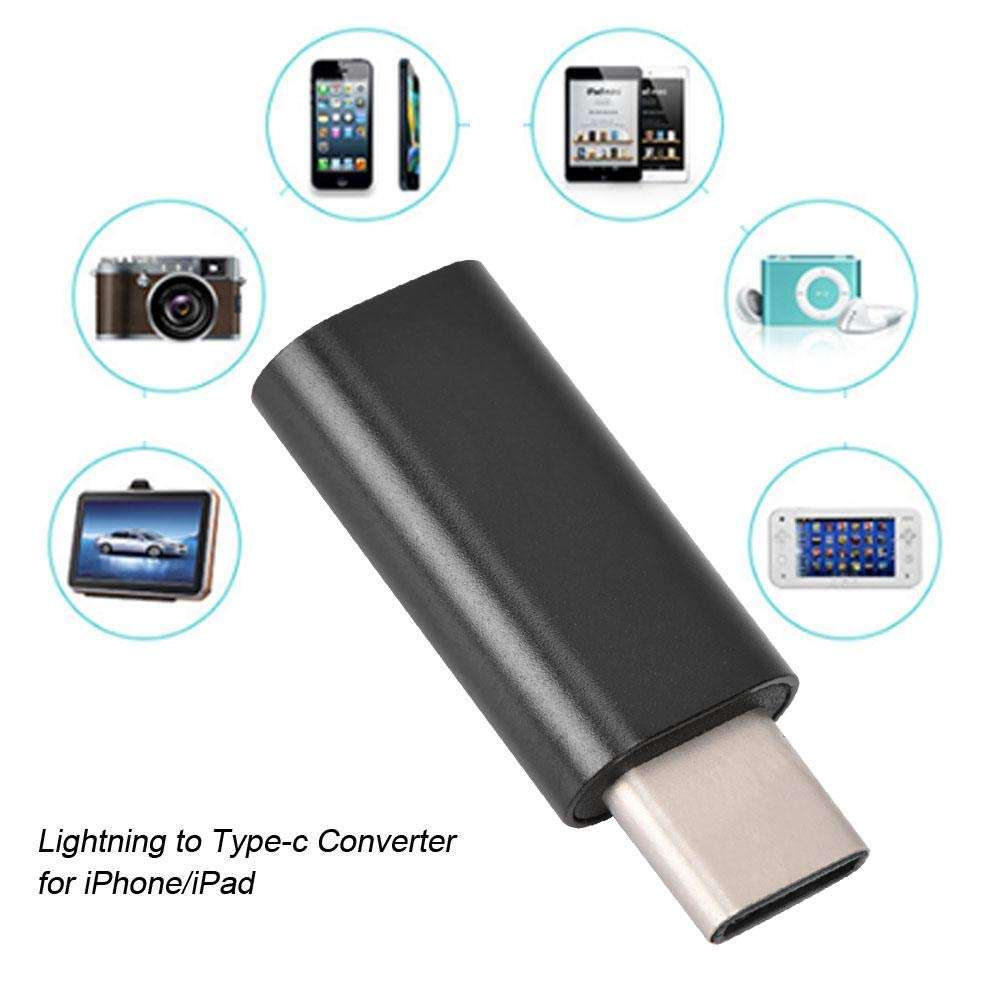 Adapter to Type-c Converter USB Female to USB C Male Convert Connector Lighting Cable (Female) to USB Type C (Male)(Black) 5