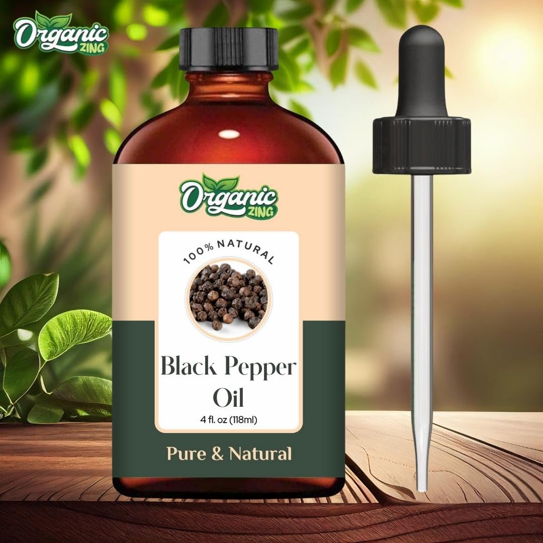 Organic Zing Black Pepper (Piper Nigrum) Oil | Pure & Natural Essential Oil for Skincare and Hair Care - 118ml/3.99fl oz 4
