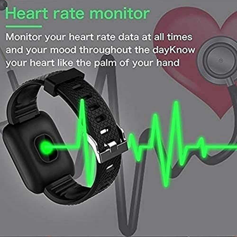 SmartWatch for Mens Womens Boys Girls,Bluetooth Smart Fitness Band Watch with Heart Rate Activity Tracker Step & Sports Activity Tracker Smart Watch for Men/Women/Boys/Girl, ID-116 Smart Watch 5