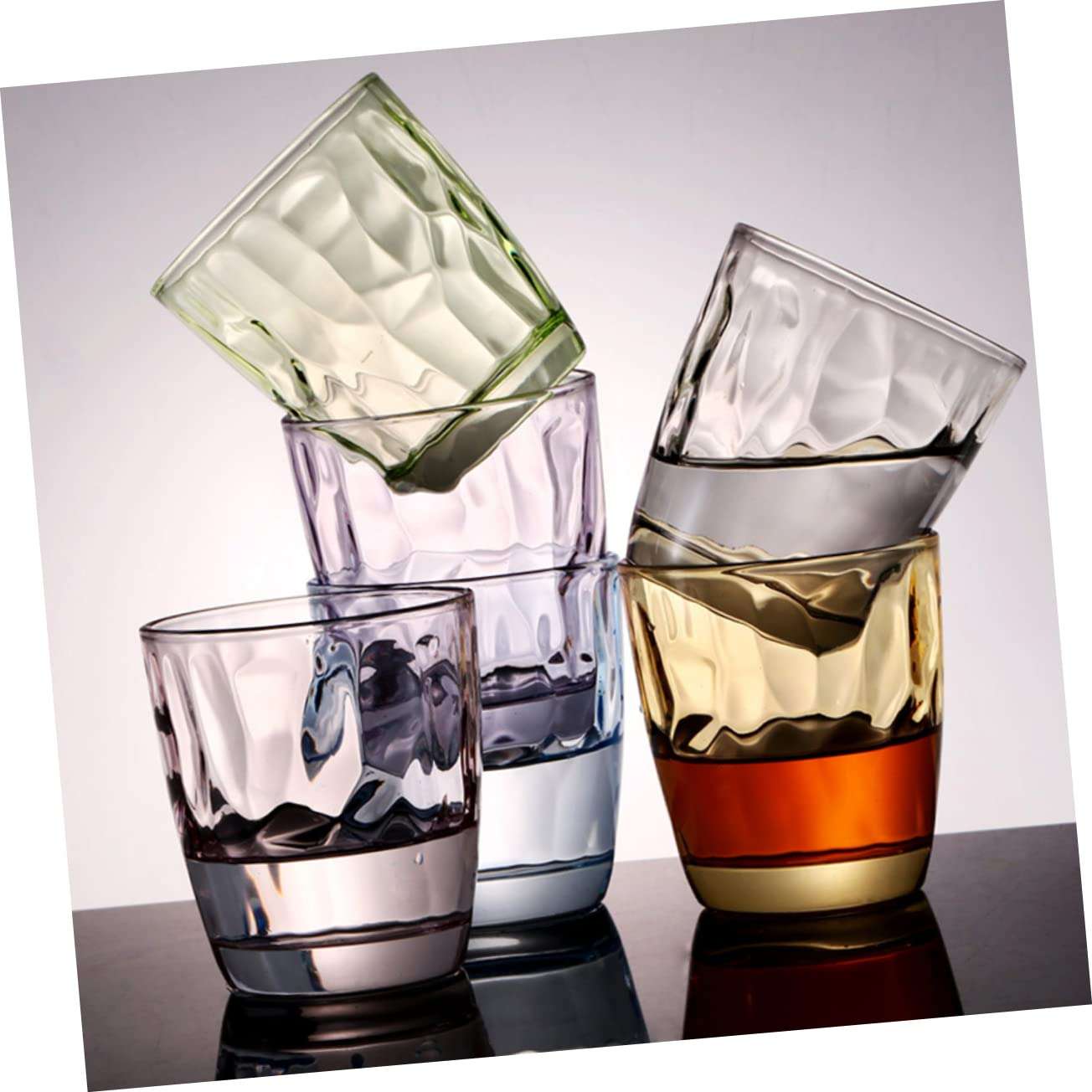HOLIDYOYO 310ml Colored Diamond Acrylic Wine Cups Alternative Bulk Set No Plastic Taste 4