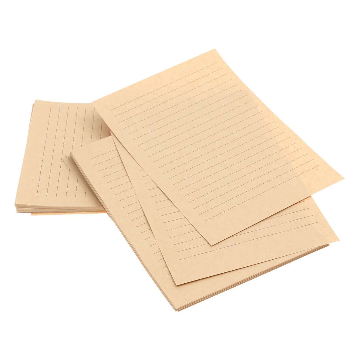 NUOLUX 100Pcs Vintage Kraft A5 Lined Letter Paper Retro Writing Paper for Home Office Stationary1 1