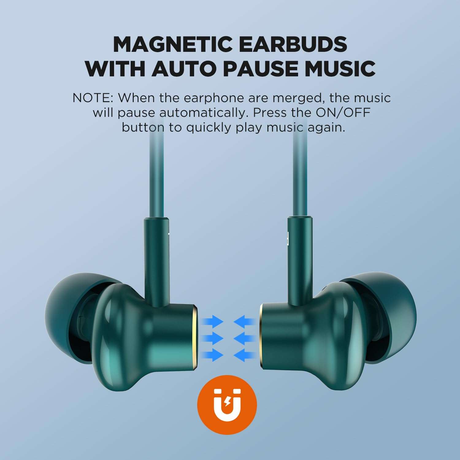 HTC Neckband Headphones Bluetooth 5.3 Noise Cancelling Earbuds, Magnetic Stereo Earphones with Hall Function for Calling, Exercising -10mm Drivers/Game Modes/16H Playtime/IPX5 Waterproof- Green 6