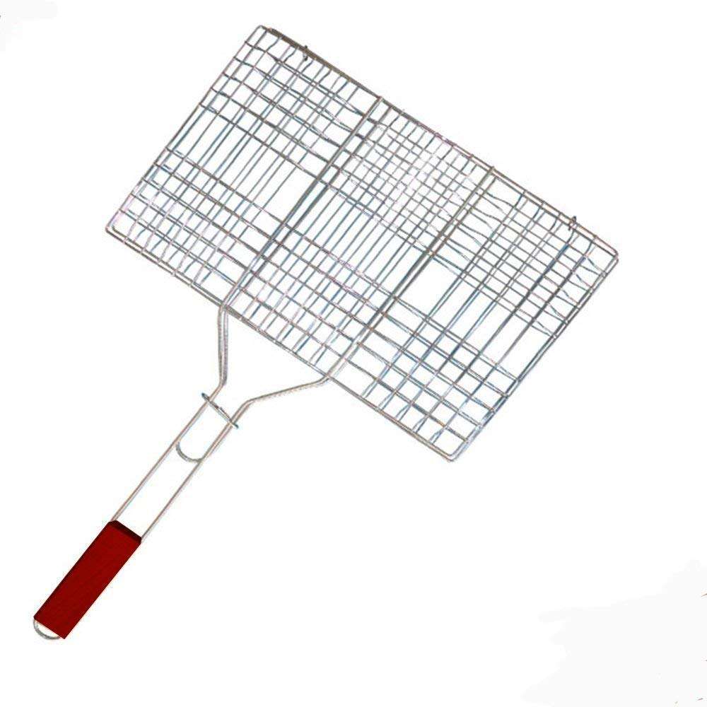 Param Portable Barbecue BBQ Grill Net Wooden Handle 1