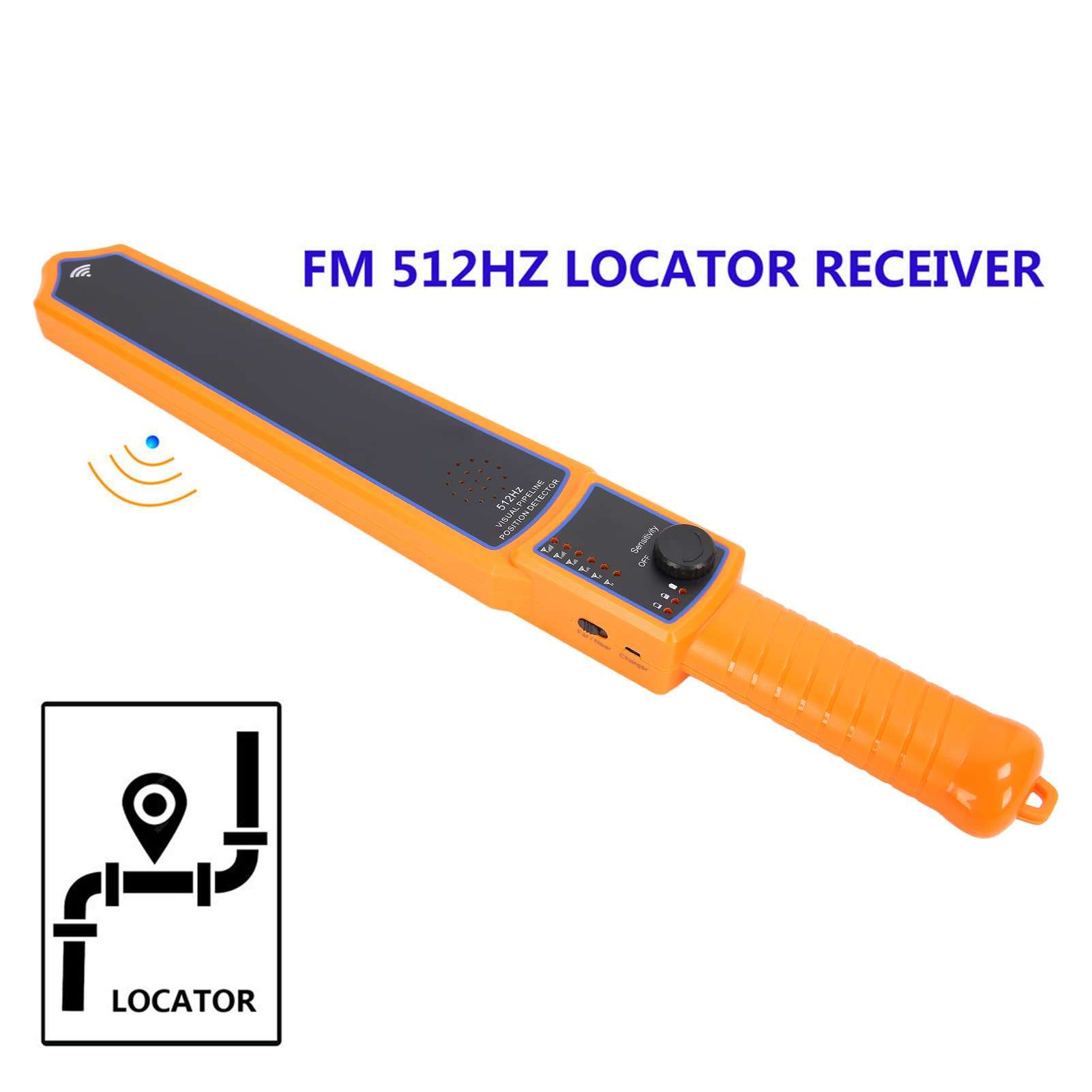 Pipe Inspection Camera ReceiverPipe Inspection Camera ReceivePortable Far Near Detection Mode 512hz Pipeline Inspection Tool Pipe Inspection Camera for Water Supply Pipelines (US 4