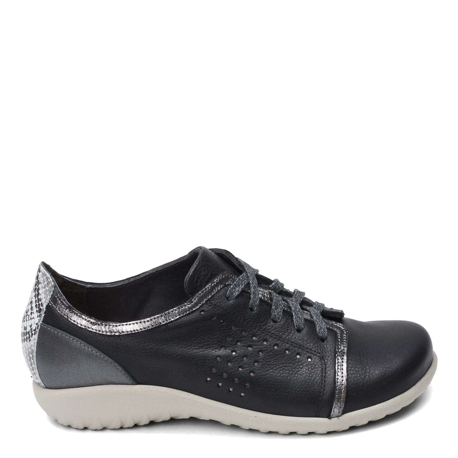 NAOT Women's Avena Shoe Soft Black Lthr/Gray Cobra Combo 6 M US 3