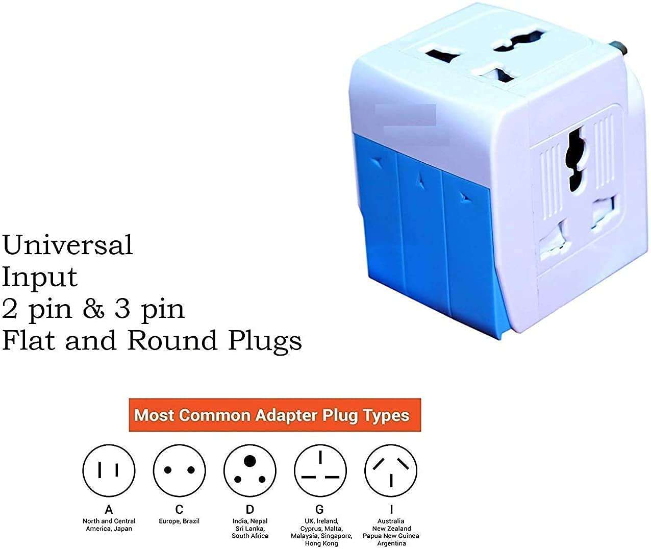 DINOS Multi Plug Wall Socket Connector with, 3 Pin Universal Travel Adaptor, Heavy Duty 3 Pin Multiplug Socket Connector, Shock Proof Multi Outlet Extention Board for Hotels 5