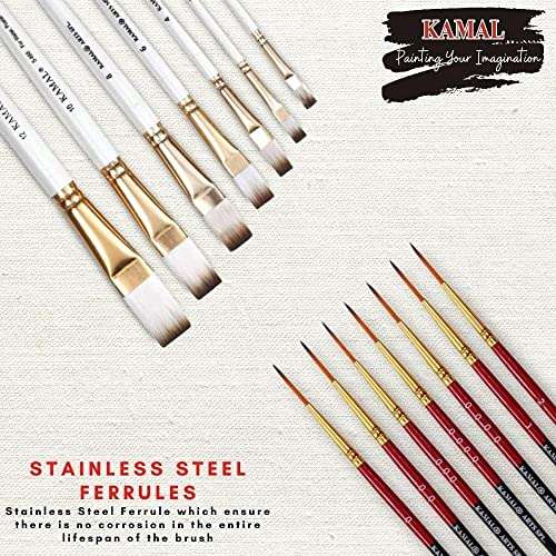 KAMAL Combo Script Liner Flat White Brown with A5/A3 Sketch PAD Set of 2 140 GSM DOODLING, Painting, Sketching - Oil, Acrylic, Water, Poster Colours 2