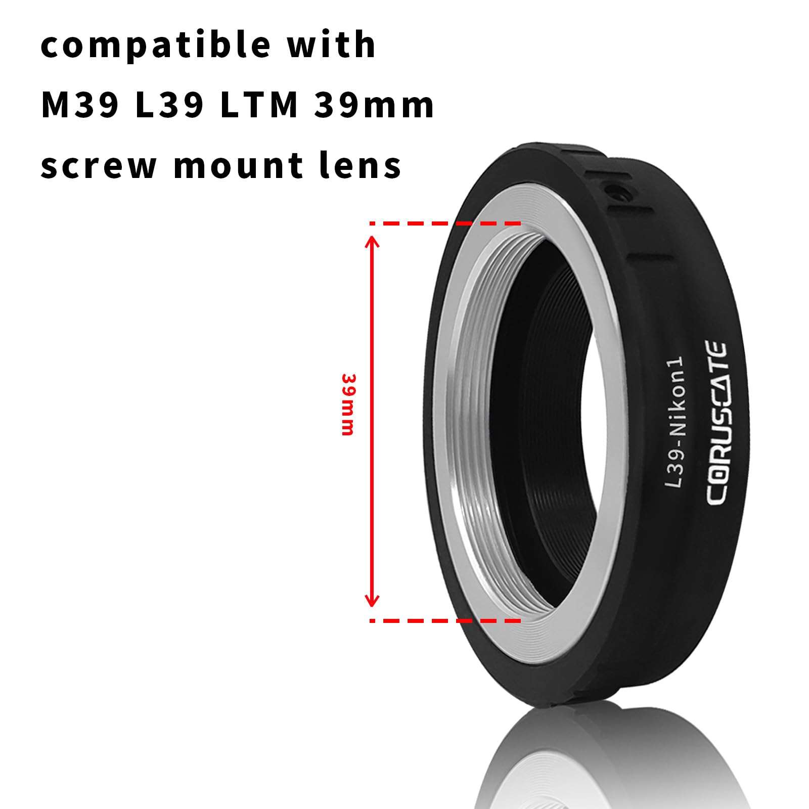 L39-N 1 Lens Adapter,Compatible LM M39 L39 LTM 39mm Lens to NiK 1 mirrorless Digital Cameras, Such as V1, J1, V2, J2, V3, J3, etc Camera+Lens Cleaning Cloth 3