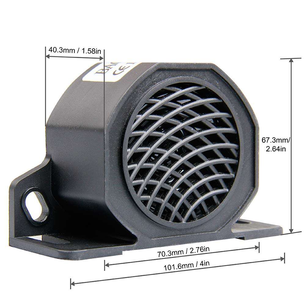 big-autoparts Backup Warning Alarm, 12 to 80V Warning Beeper Waterproof Heavy Duty Auto Horn for Heavy Equipment Vehicle Van Freight Lorry, 12 Months 3