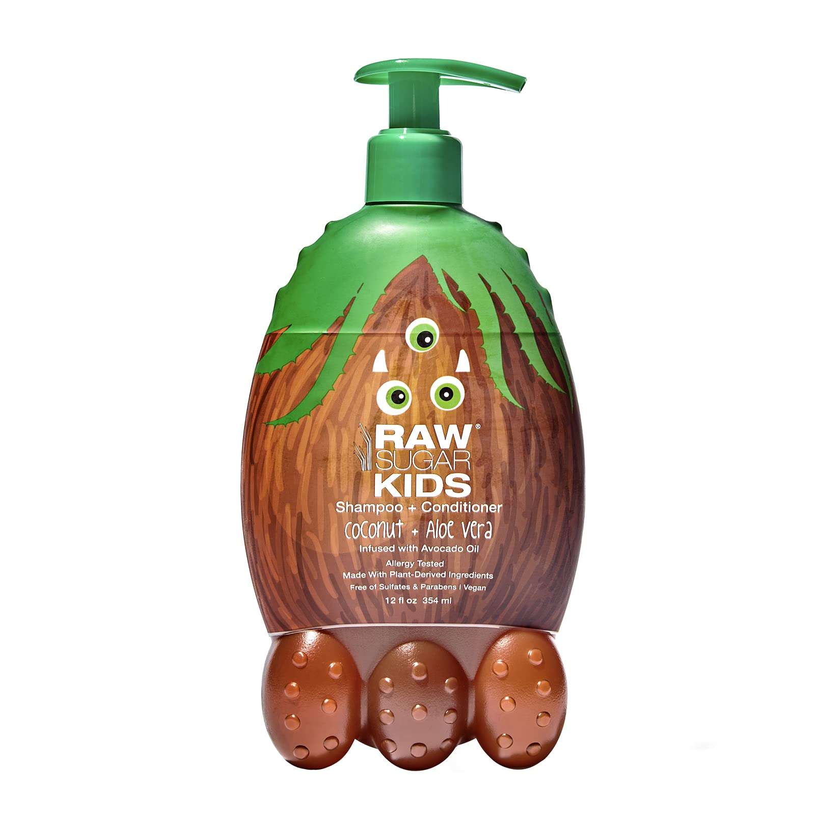 RAW SUGAR Kids' 2-in-1 Shampoo + Conditioner - Coconut + Aloe Vera - 12 oz 1