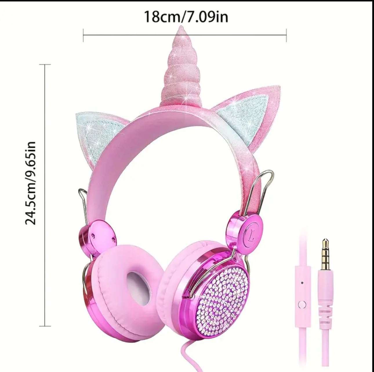 Generic Zarmany Cell Phone Headset with Microphone Noise Cancelling Headphones Over-Ear Wired Headphones Adorable Bulk Cartoon Headphones, Pink 4