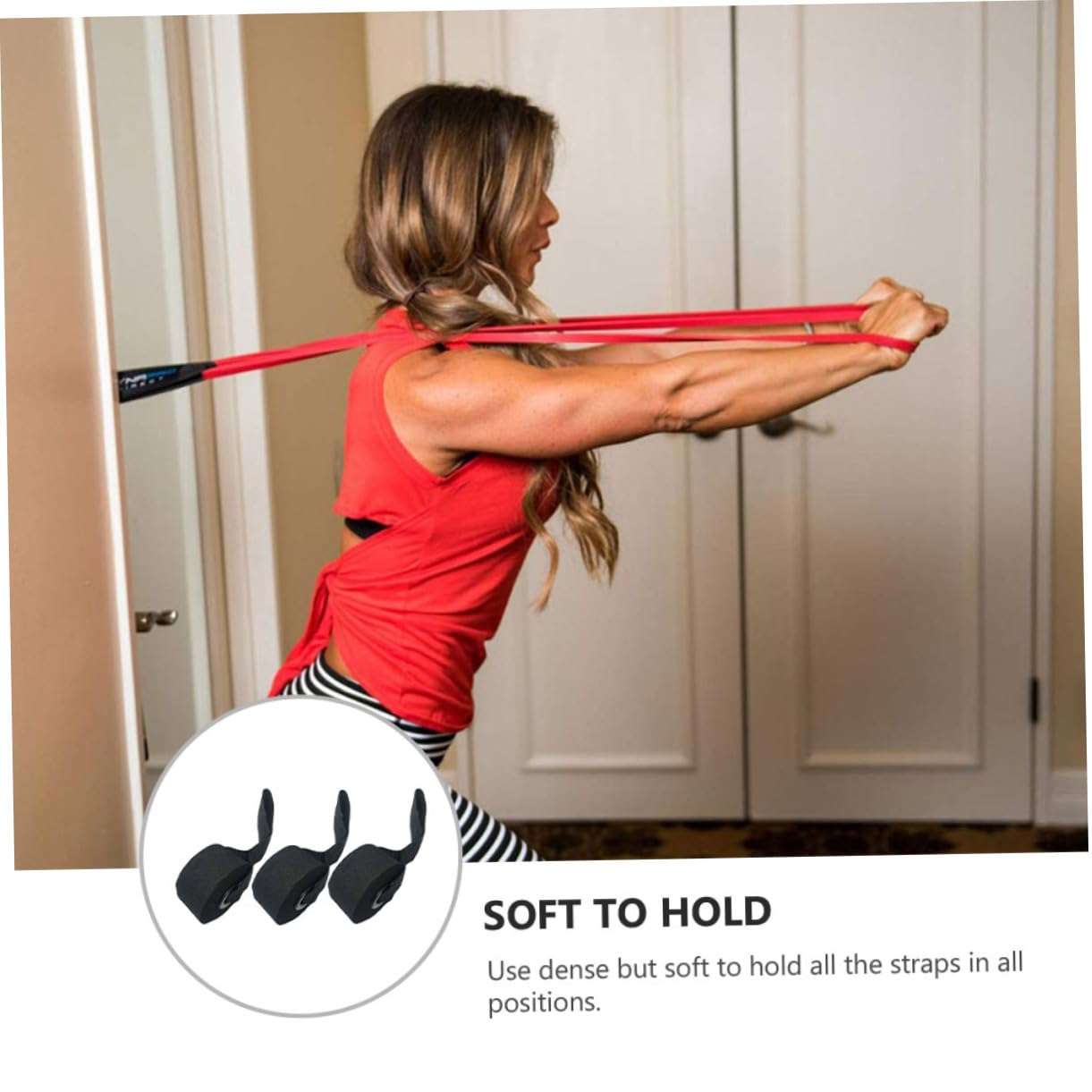 Sosoport Door Anchor Attachment Set 3pcs for Resistance Bands Workout Band Anchor Grip Handles Exercise Band Anchor for Home Fitness 3