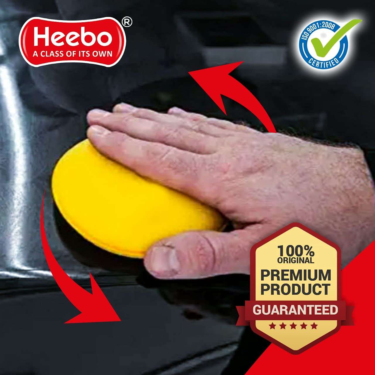 Heebo Multipurpose Foam Wax Applicator Pads - Pack of 12 | Car Polish Applicator Sponge | Soft Car Wax Detailing Sponge | Used for Detailing Polish/Wax Bike Car Dashboard | Car Dressing Round Pads 5