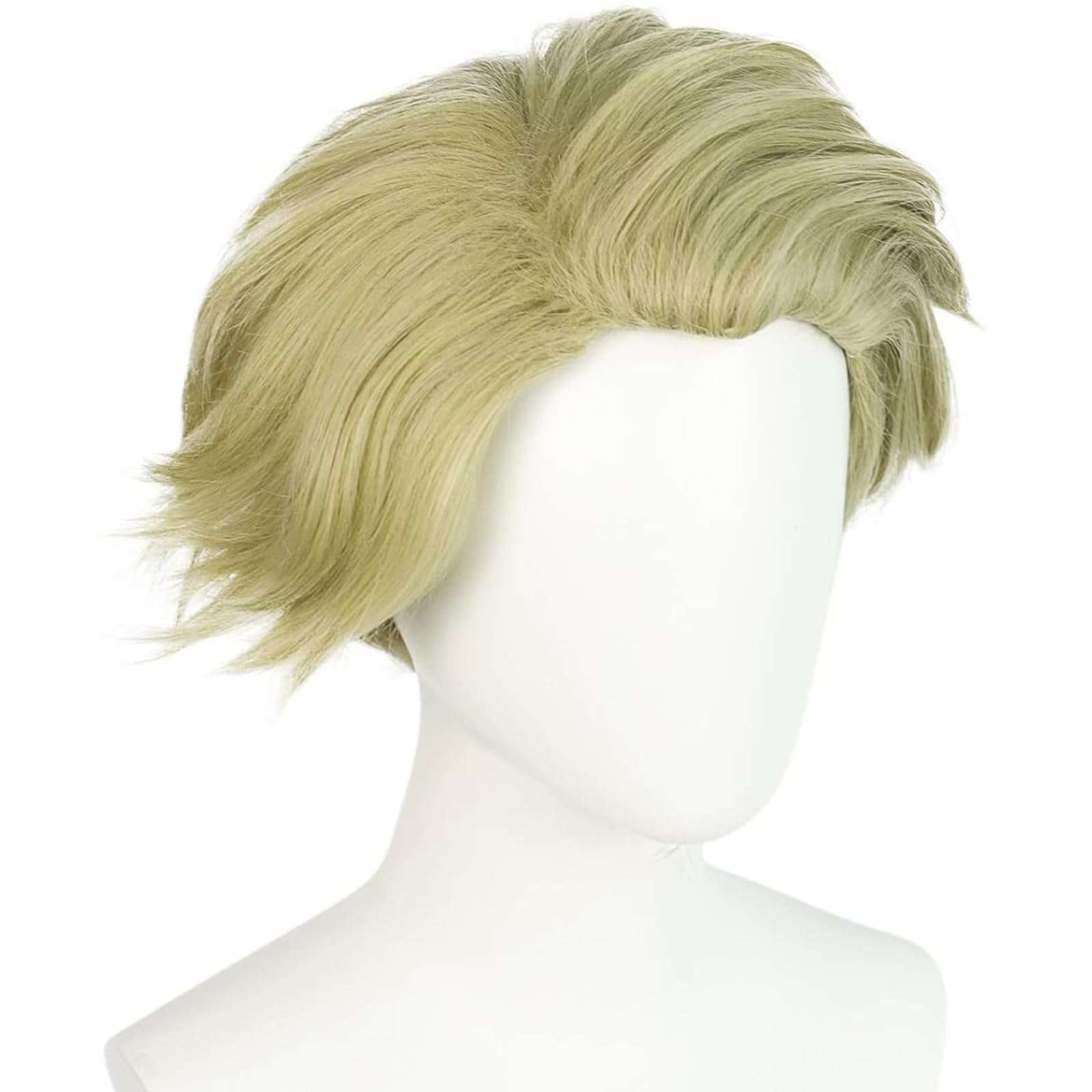 ANOGOL Wig Cap+ Multi-Color Wigs Short Straight Cosplay Wig White and Black Synthetic Wigs for Movie Costume Wig for Halloween Party 3