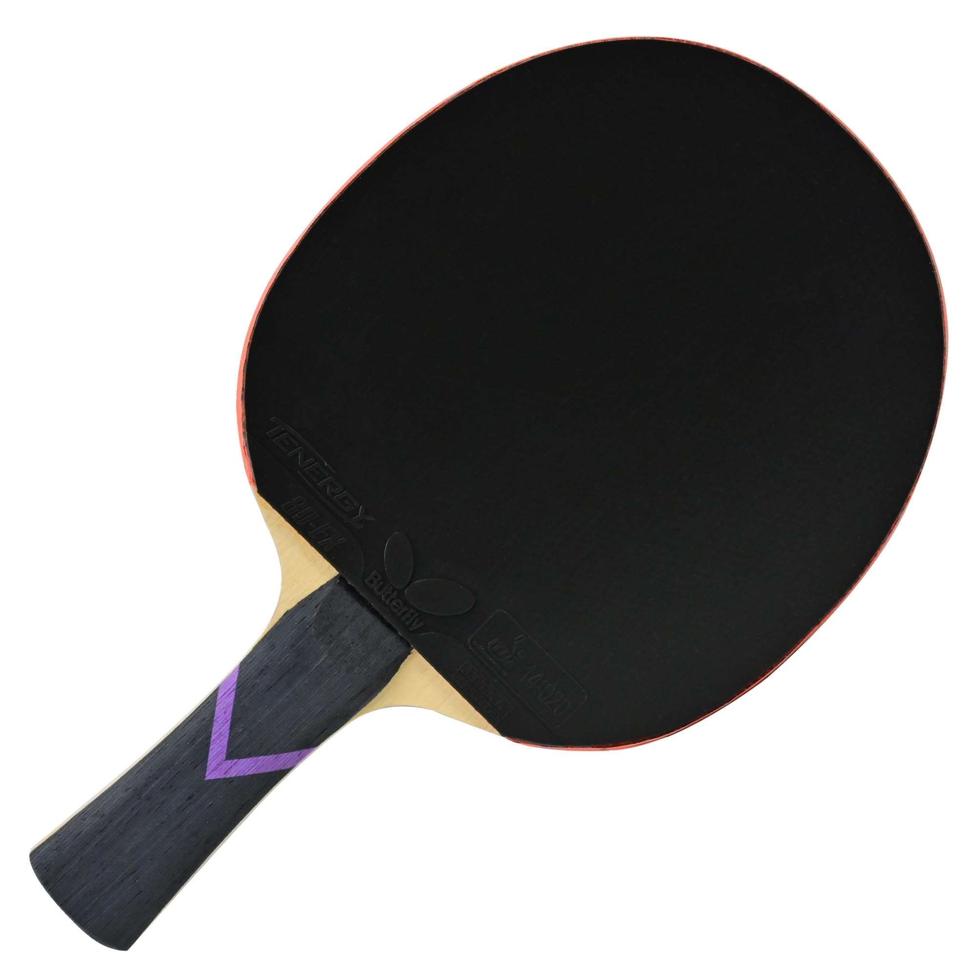 Butterfly Balsa Carbo X5 Pro-Line Table Tennis Racket - ITTF Professional Ping Pong Paddle – Carbon Blade Assembled with Tenergy 80 FX 2.1mm Red and Black Table Tennis Rubber 5
