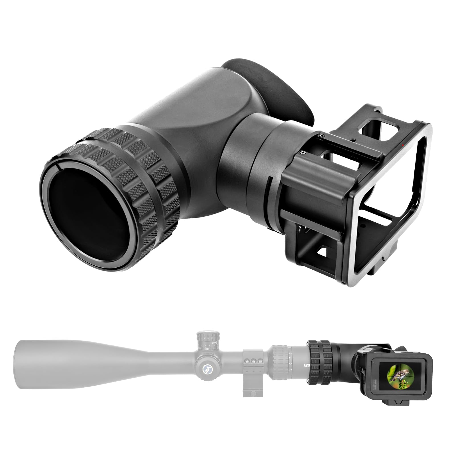 Forevercam Rifle Scope Side GoPro Camera Adapter Bracket with GoPro Hero 13/12/11/10/9 Action Camera Aluminum Spotting Scope Record Everything While Aiming 1
