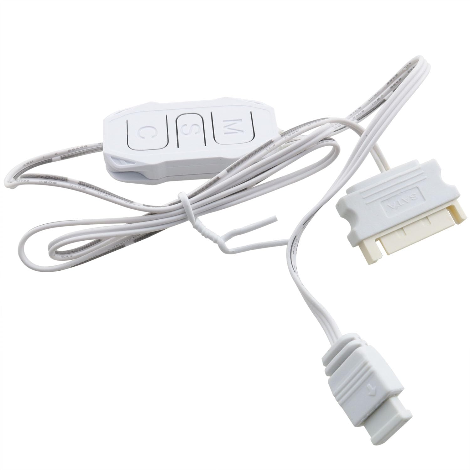 DGZZI ARGB PC Fan Controller 5V 3-Pin ARGB Controller Built in Light Effect Mode SATA for Power Supply Light Bar Lighting Board White 5