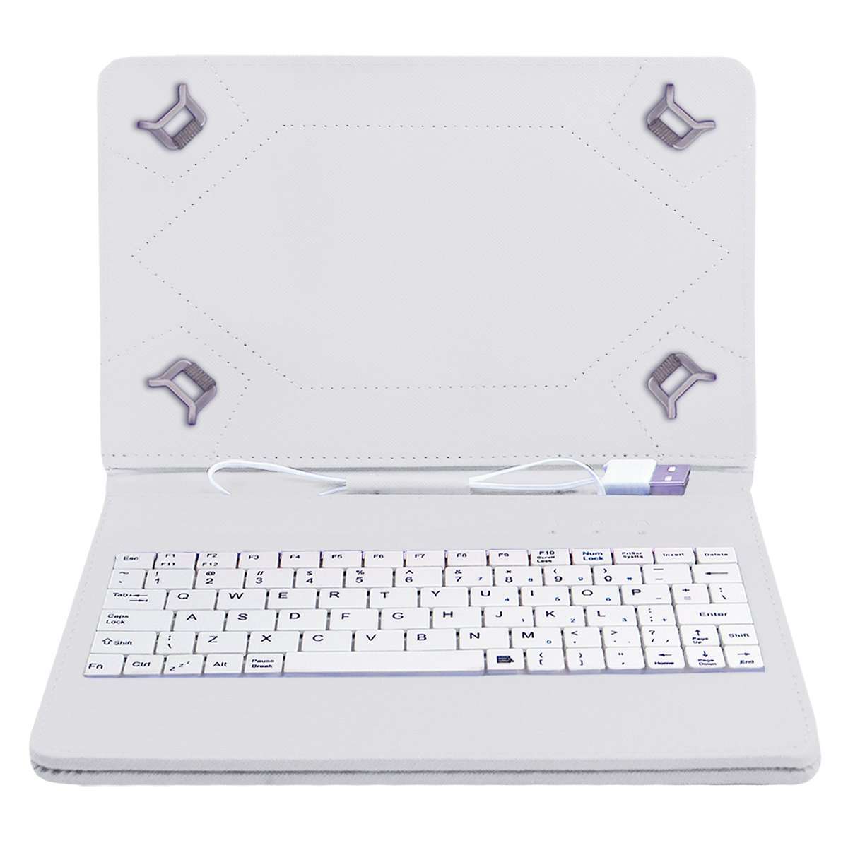 ACM USB Keyboard Case Compatible with Lenovo Tab 2 A8 A8-50 A850 Tablet Cover Stand Study Gaming Direct Plug & Play - White 4