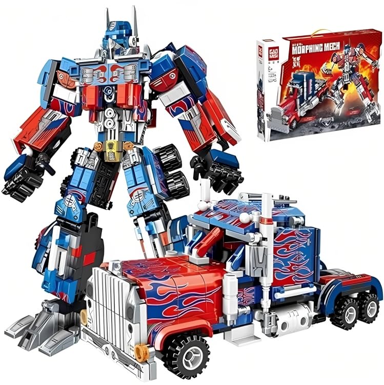 Galaxy Hi-Tech 2 in 1 Transforming Robot Architect Brick Toys 533+ Pieces Building Block - Super Hero Theme Blocks and Bricks - Robot, car Educational Engineering Construction Learning Toy for Kids