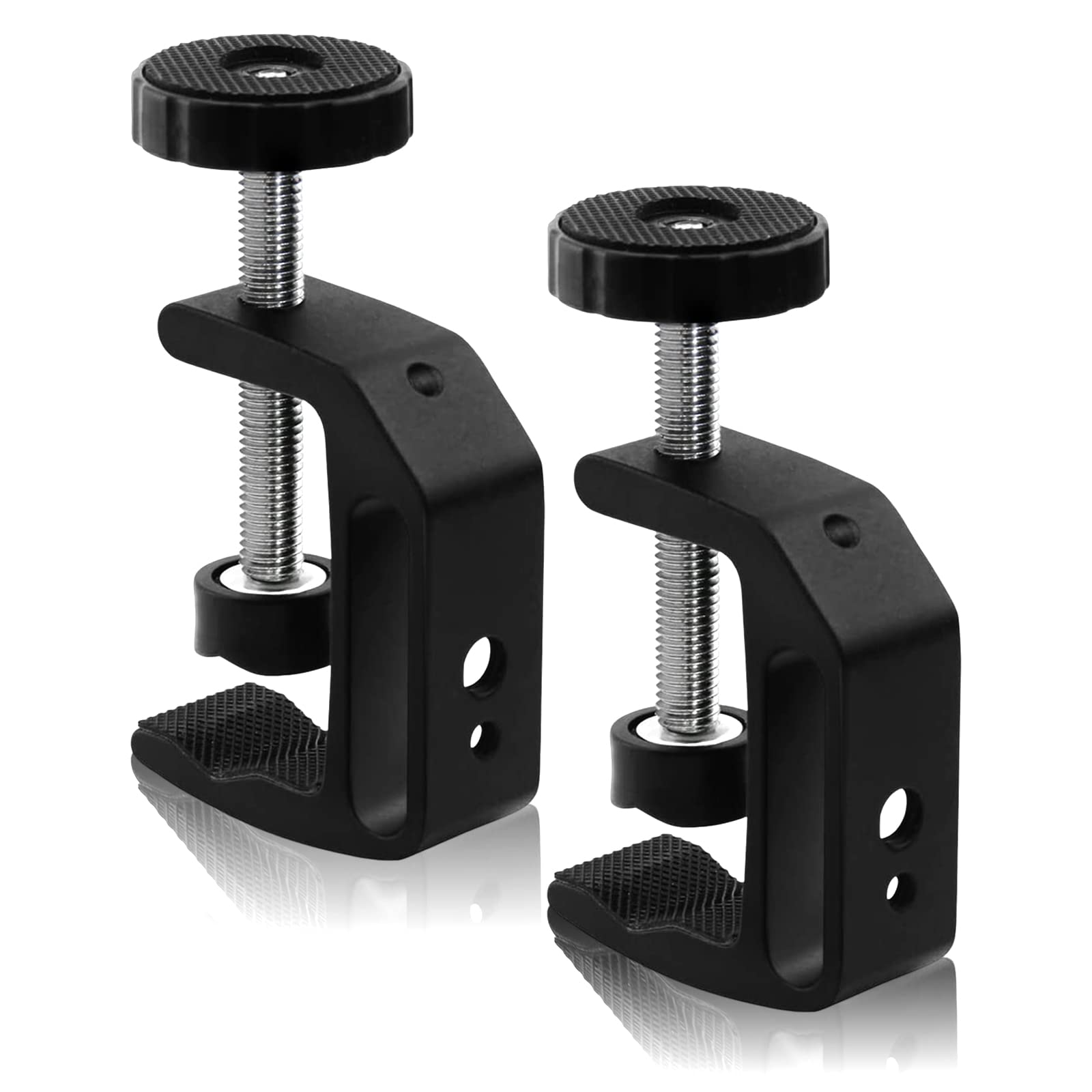 2 Pack Universal C-Clamp With 1/4" and 3/8" Thread Hole for Desktop Mount Holder LCD Monitor Flash Desks Carts Benches Worktables Microphone Mounting Equipment Photography Lights 1