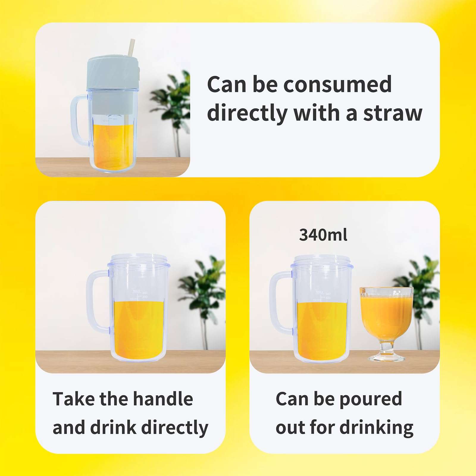 TGCMDSE Portable Blenders, Body with Handle, Portable Personal Blender,10 Blade Mixing System Travel Blend USB-C Rechargeable Blender Milkshake Freezer Gym/Kitchen (Green) 6