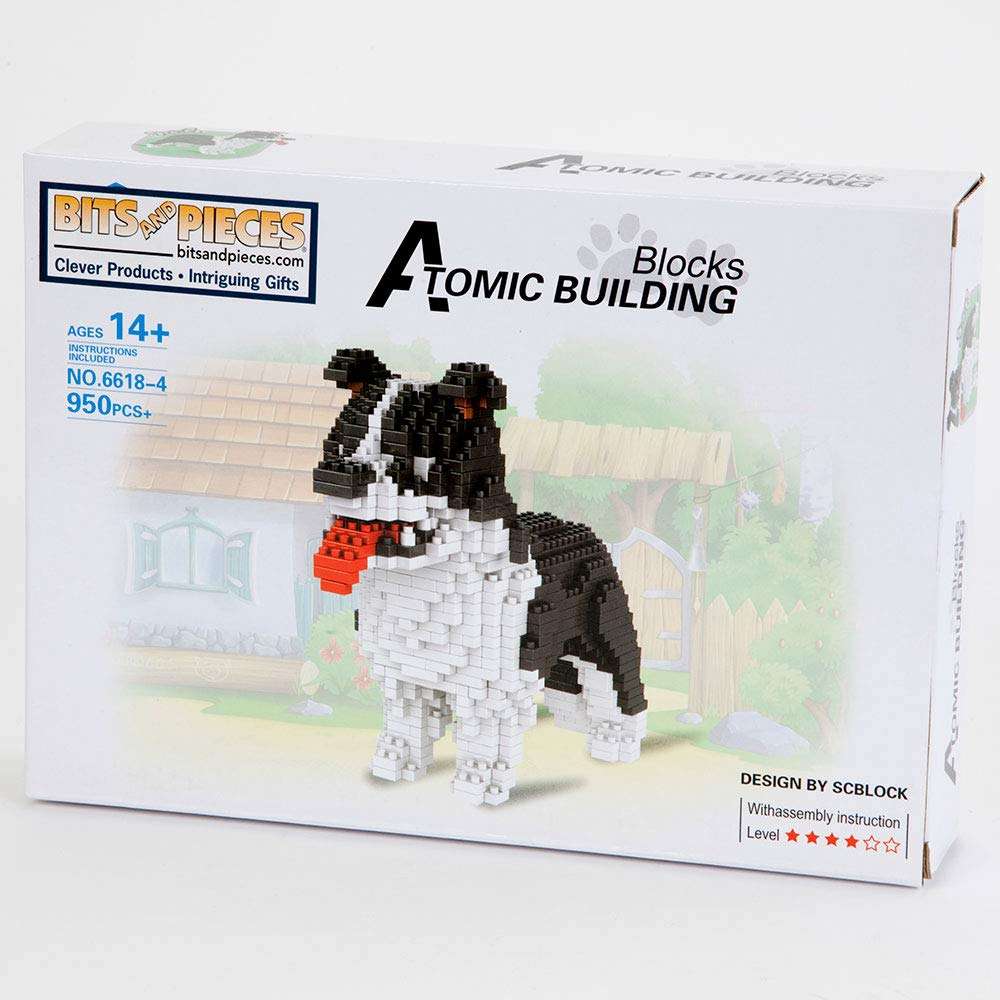 Bits and Pieces - Dog 3-D Block Puzzle - Dog Breed Building Blocks - Construction Model Set (Border Collie) 3