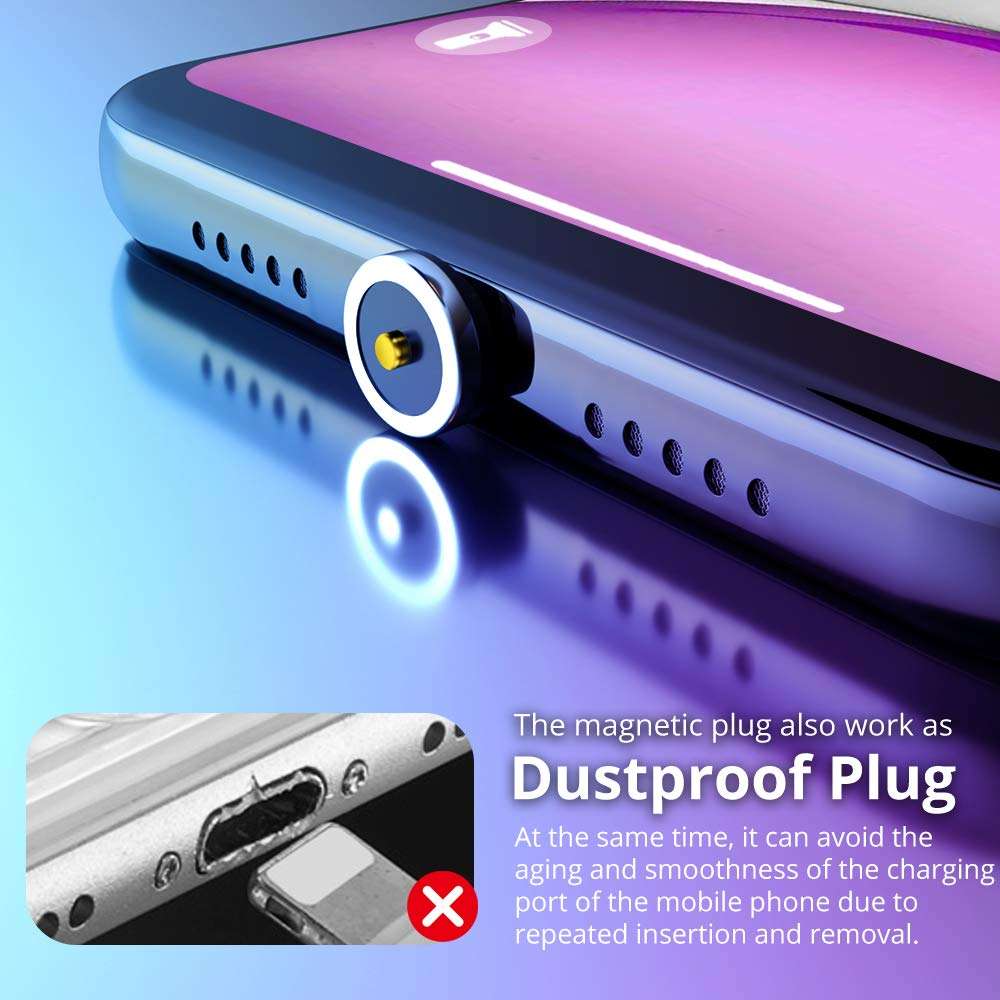 Ankndo Magnetic Connector Tip Heads [5-Pack] USB C Magnetic Adapter 360° Rotating Strong Magnetic Phone Cable Adapter for Type C Device 6