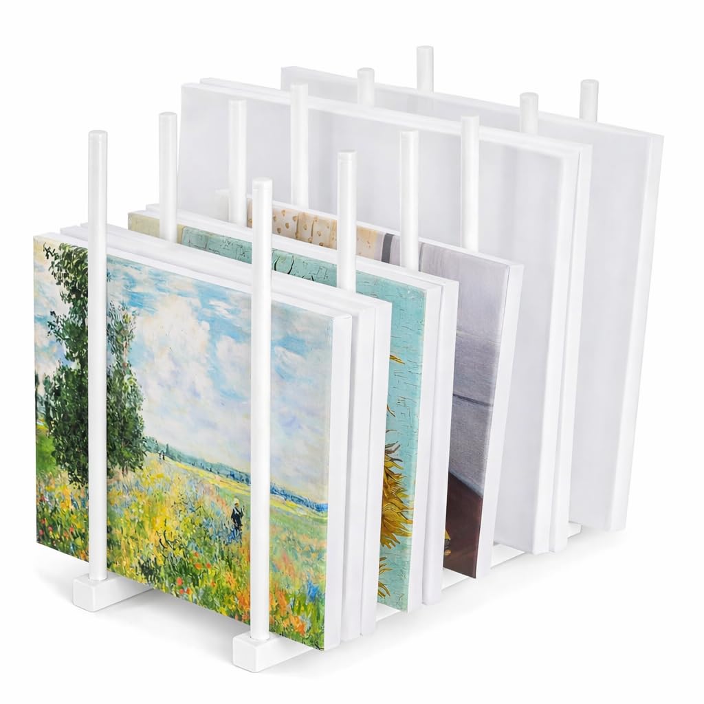 OGFC 57106 Art Storage Rack Painting Canvas , Metal Drawing Storage SHELF for Canvas Frame Organizing / Drawing Board (White) STAND 1