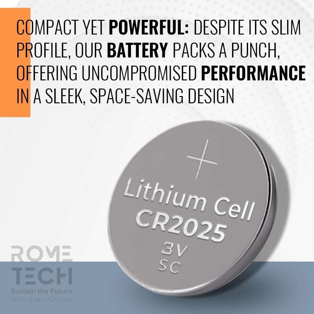 Rome Tech Car Key Fob CR2025 Batteries Replacement Compatible with Toyota Yaris 2016-2019, Toyota Yaris IA 2017-2018 - CR 2025 Battery for Key Fob - CR2025 Battery for Car Remote Key (2-Pack) 4